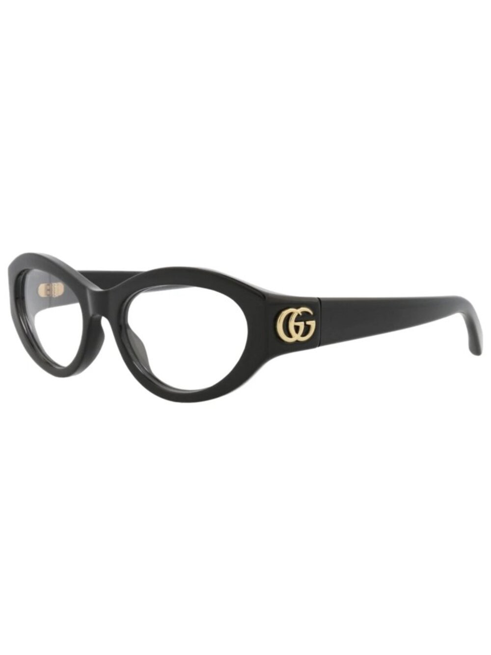New Gucci Women's Eyeglasses Cat Eye Injection Frame Black Black Transparent